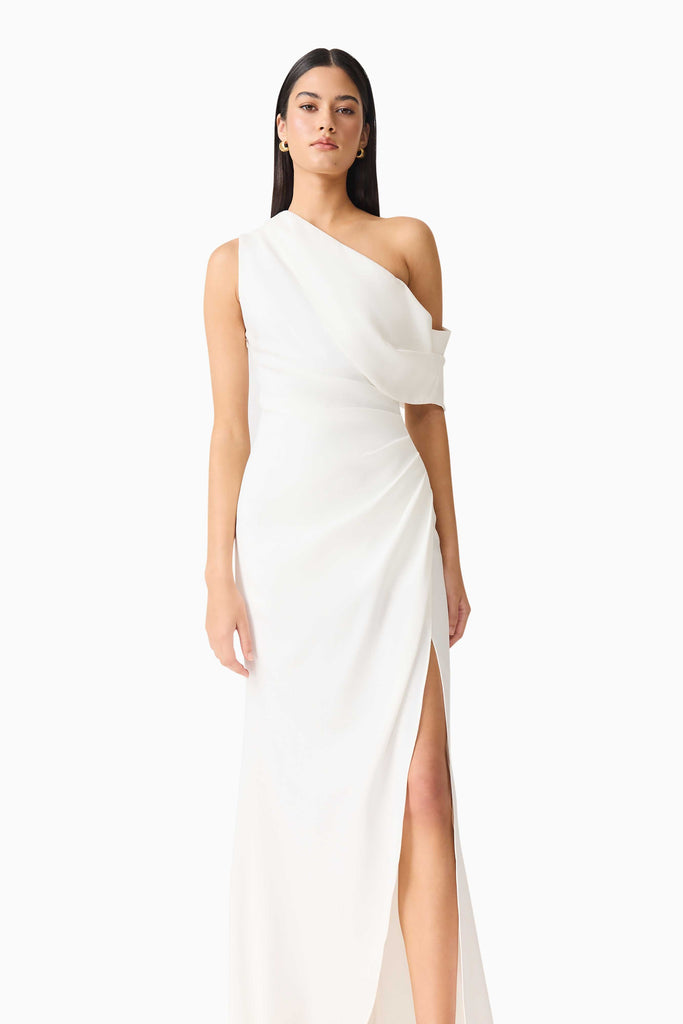 Isadora Off The Shoulder Maxi Gown in Ivory