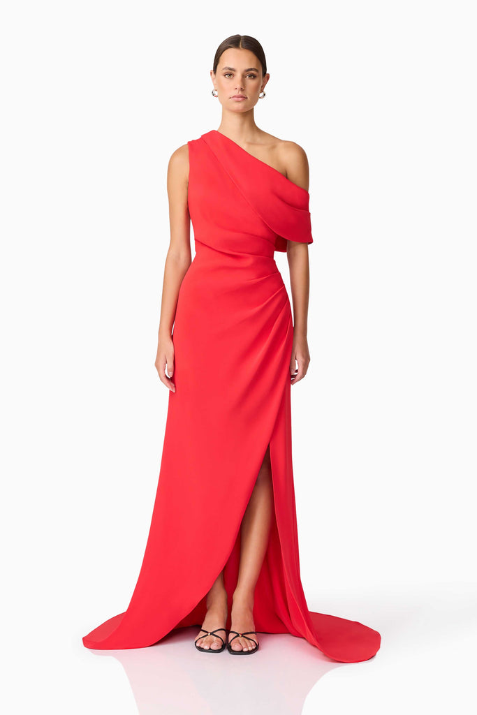 Isadora Off The Shoulder Gown in Red