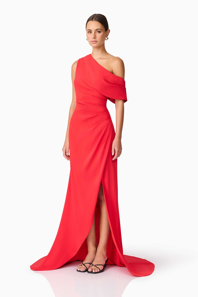 Isadora Off The Shoulder Gown in Red