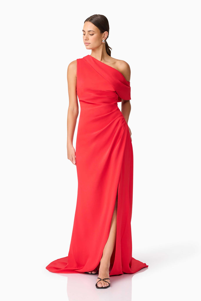 Isadora Off The Shoulder Gown in Red