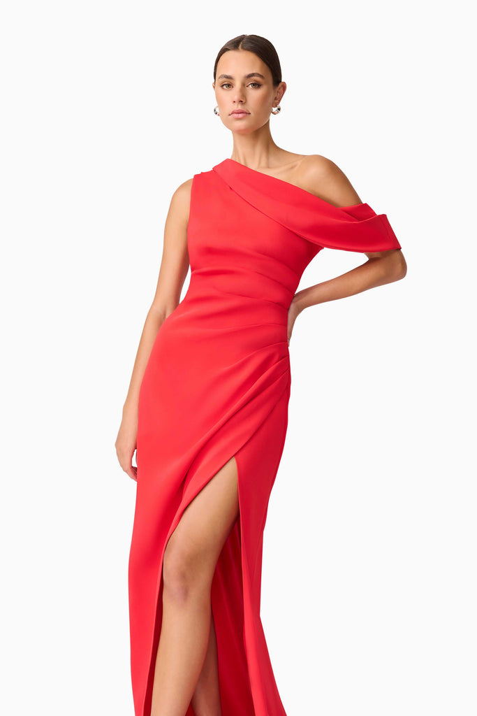 Isadora Off The Shoulder Gown in Red