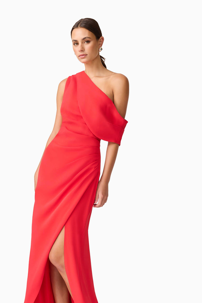 Isadora Off The Shoulder Gown in Red