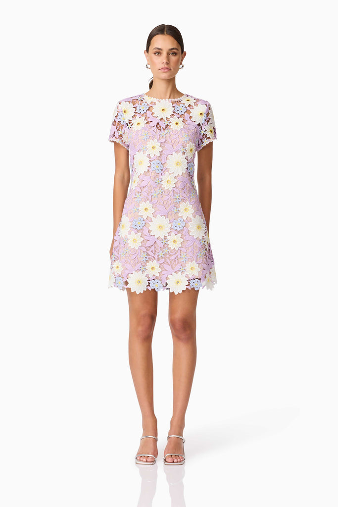 Sigrid Mini Shift Dress in Purple