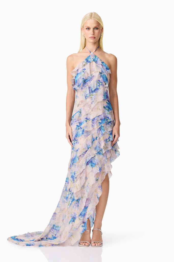 Briony Asymmetrical Maxi Dress in Floral