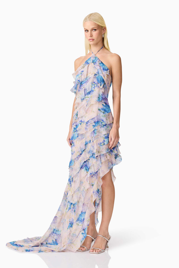 Briony Asymmetrical Maxi Dress in Floral
