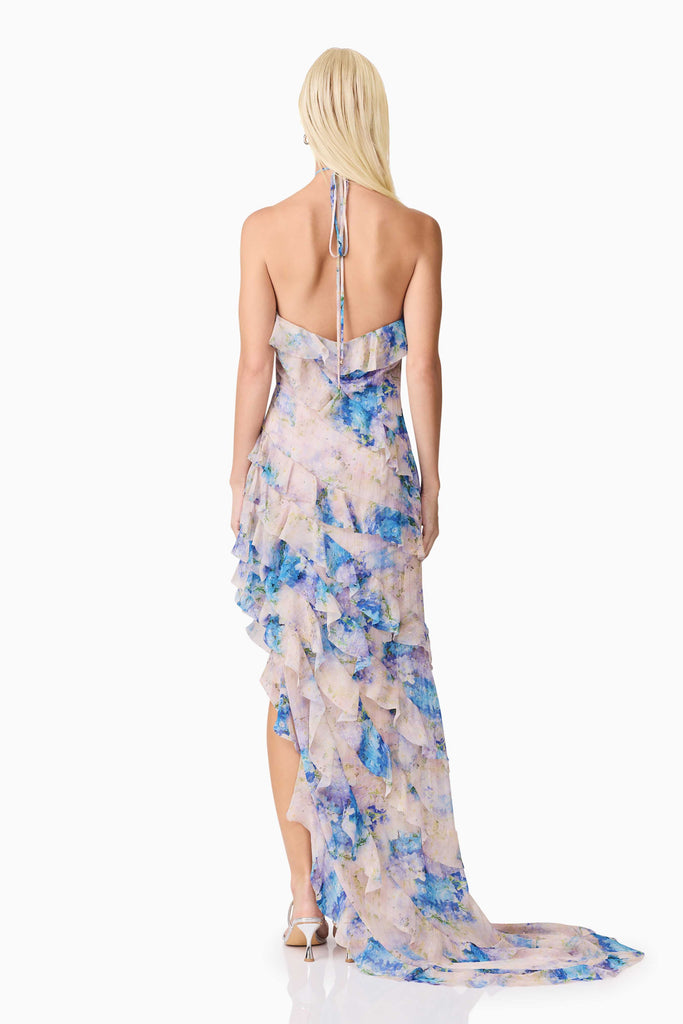 Briony Asymmetrical Maxi Dress in Floral