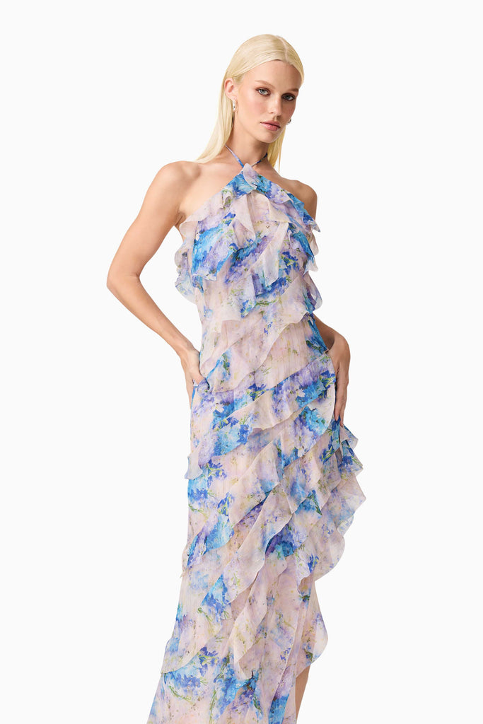 Briony Asymmetrical Maxi Dress in Floral