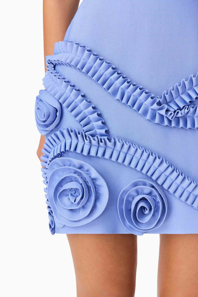 Sonya Tulip Mini Dress in Blue