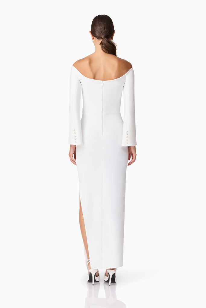 Sonya Long Sleeve Midi Dress in White