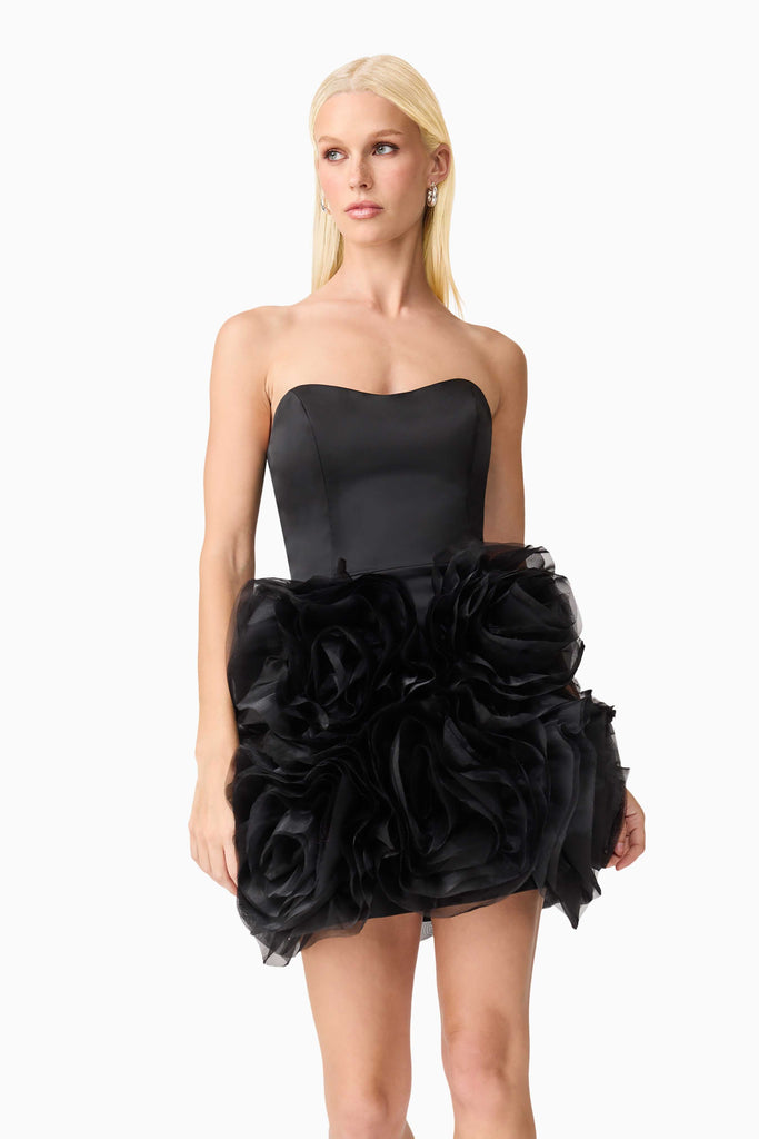 Asher Strapless Mini Dress in Black