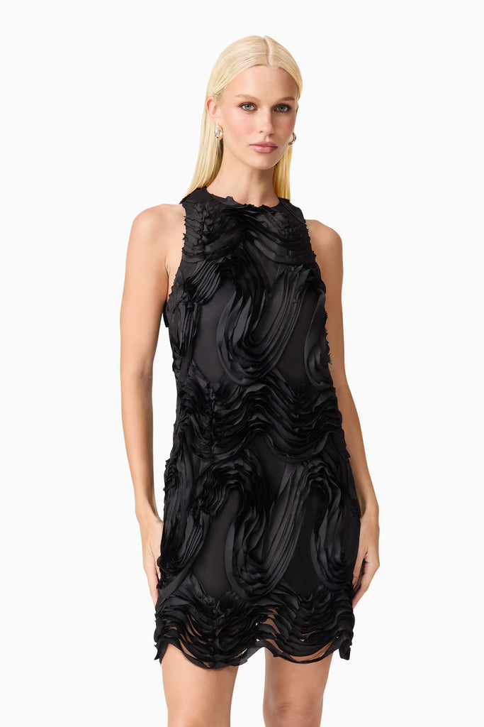 Asher Mini Shift Dress in Black