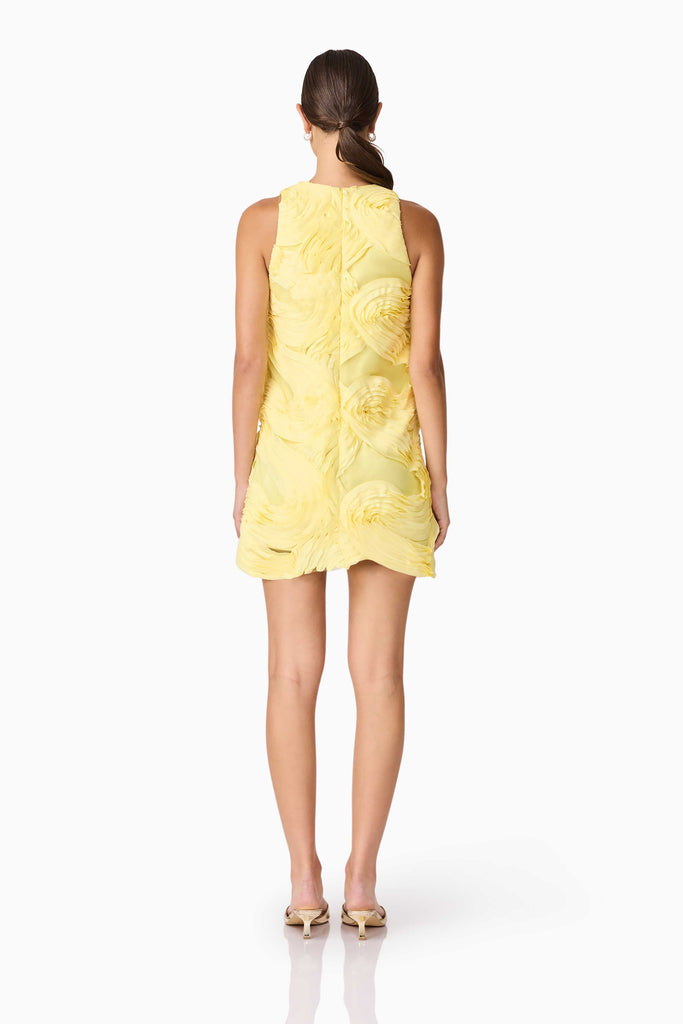 Asher Mini Shift Dress in Yellow