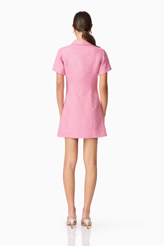 Alia Short Sleeve Mini Dress in Pink