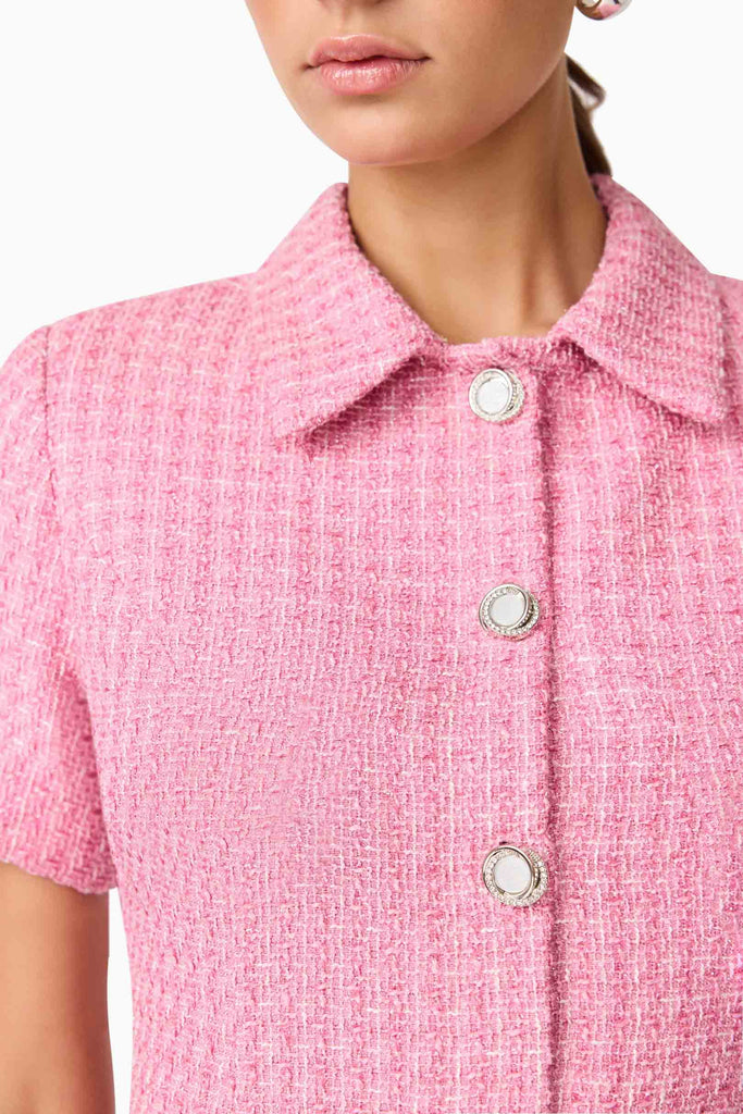 Alia Short Sleeve Mini Dress in Pink
