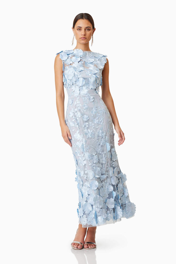 Selene Cocktail Midi Dress Blue