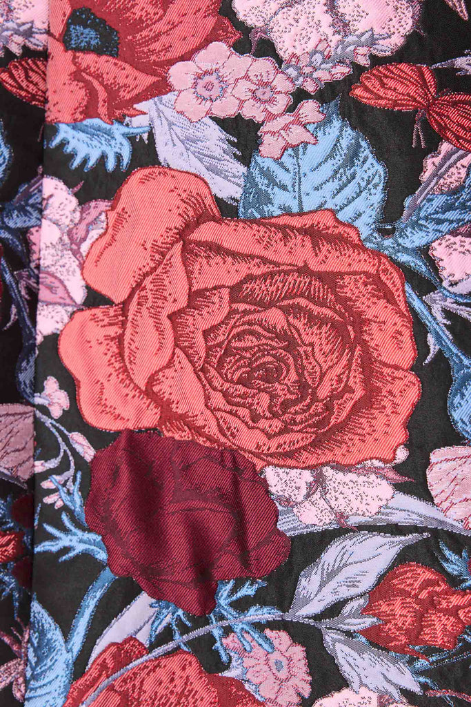 Delphine Tulip Mini Dress in Pink & Black Floral