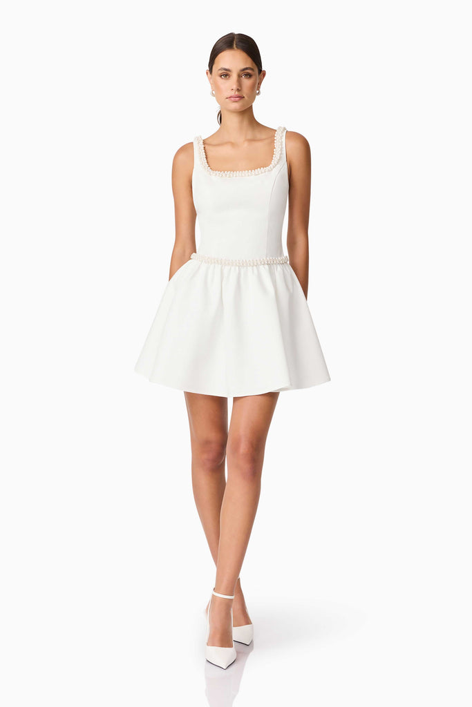 Rafaela A-Line Mini Dress in White