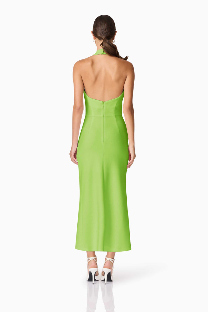 Nerissa Cowl Neck Maxi Dress in Green