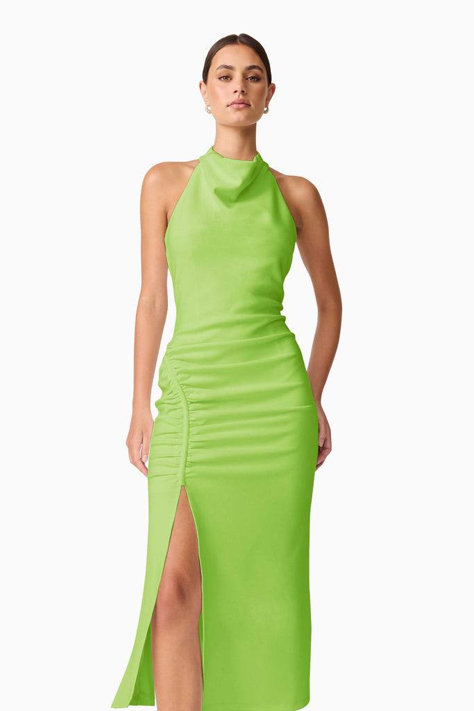 Nerissa Cowl Neck Maxi Dress in Green