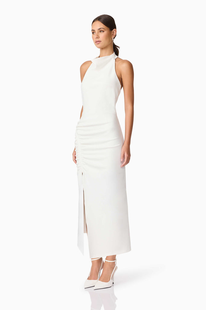 Nerissa Cowl Neck Maxi Dress in White