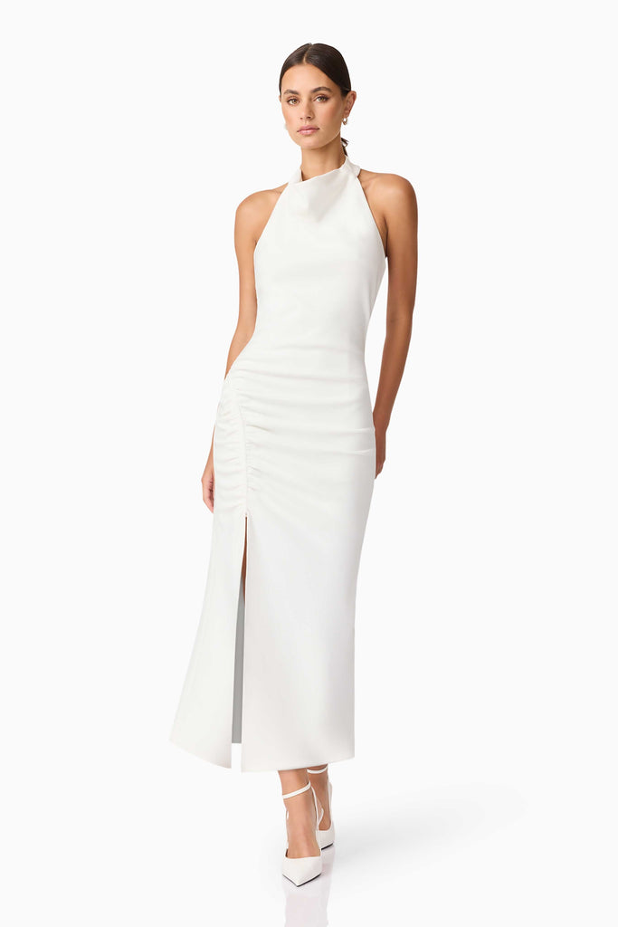 Nerissa Cowl Neck Maxi Dress in White