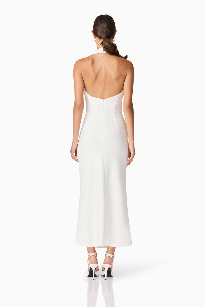 Nerissa Cowl Neck Maxi Dress in White