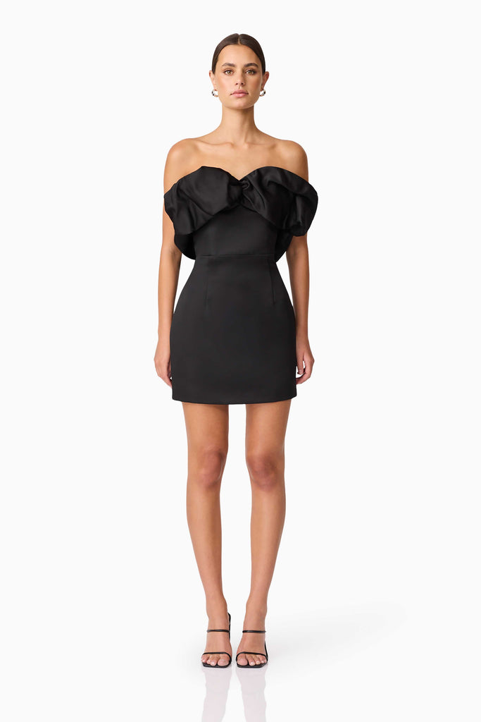 Sharon Strapless Mini Dress in Black