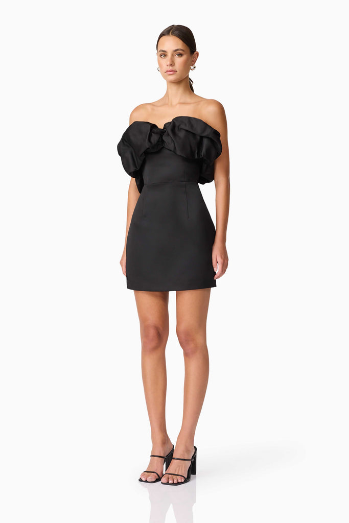 Sharon Strapless Mini Dress in Black