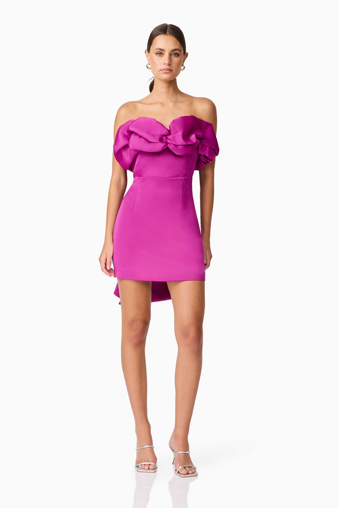 Sharon Strapless Mini Dress in Purple