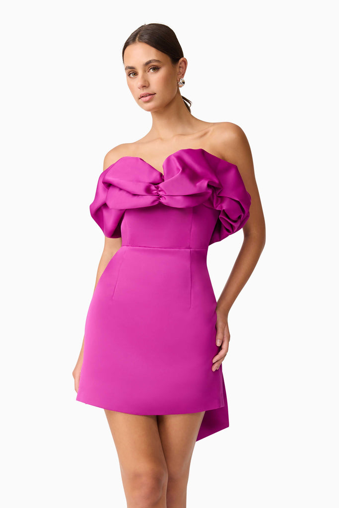 Sharon Strapless Mini Dress in Purple