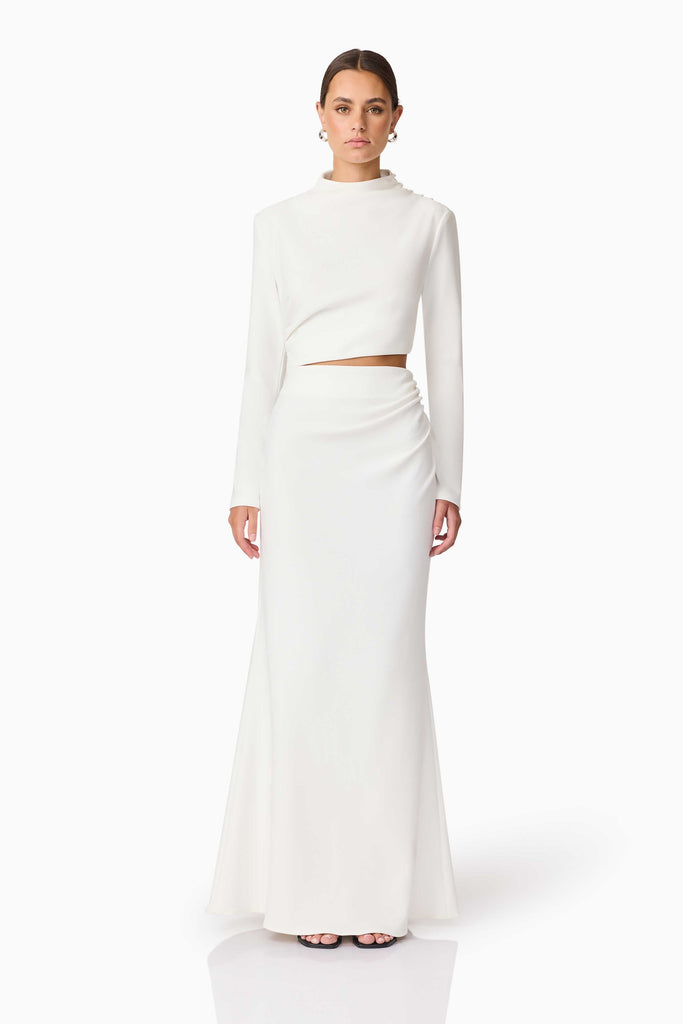 Nerissa Long Sleeve Gown in White