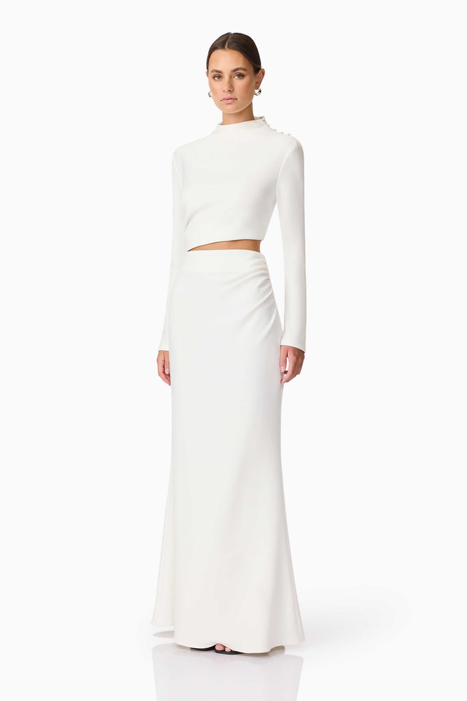 Nerissa Long Sleeve Gown in White