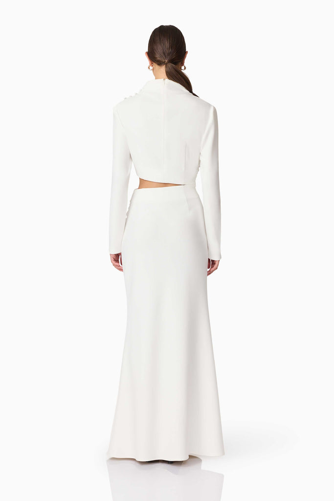 Nerissa Long Sleeve Gown in White