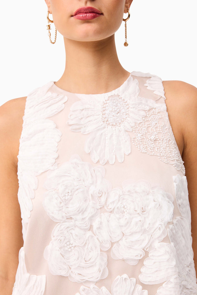 Roxana Shift Mini Dress in White