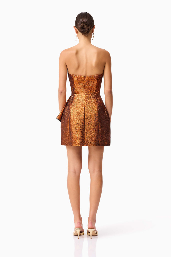 Sapphira Strapless Mini Dress in Orange