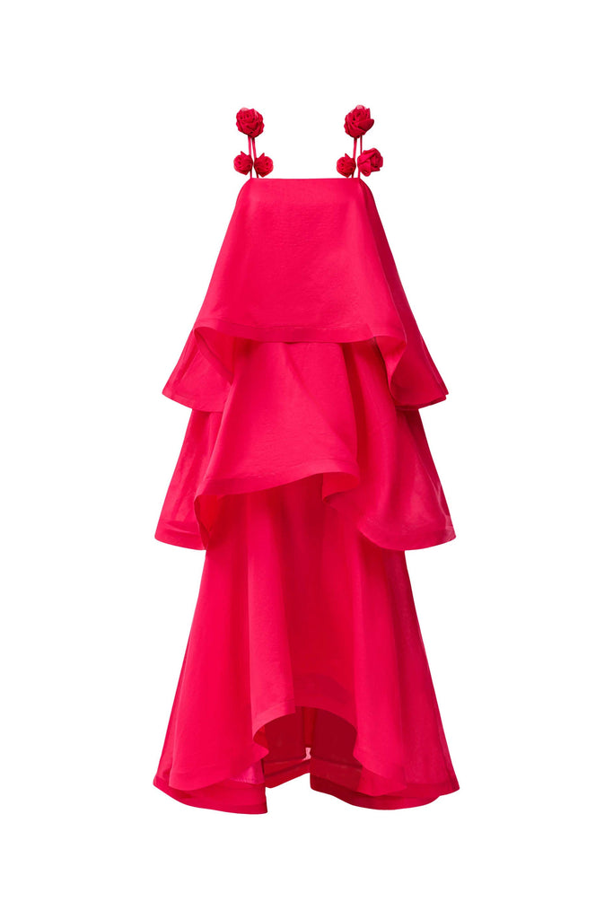 Thalia Tiered Gown in Pink