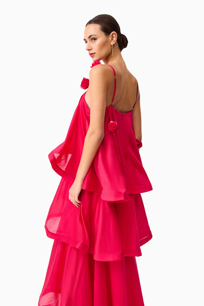Thalia Tiered Gown in Pink
