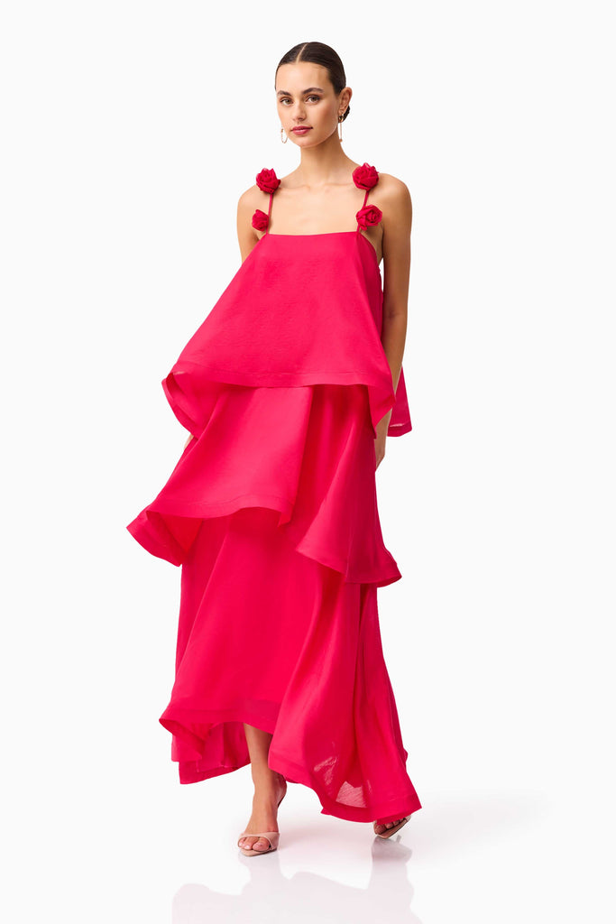 Thalia Tiered Gown in Pink