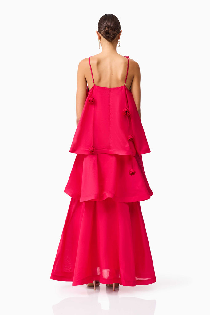 Thalia Tiered Gown in Pink