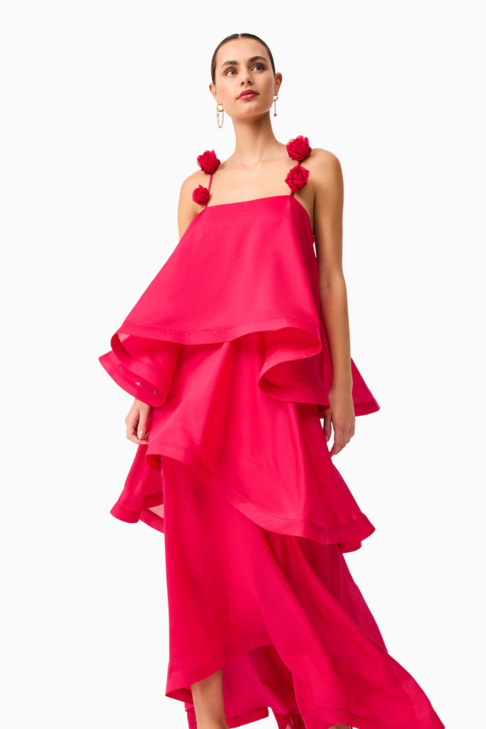 Thalia Tiered Gown in Pink