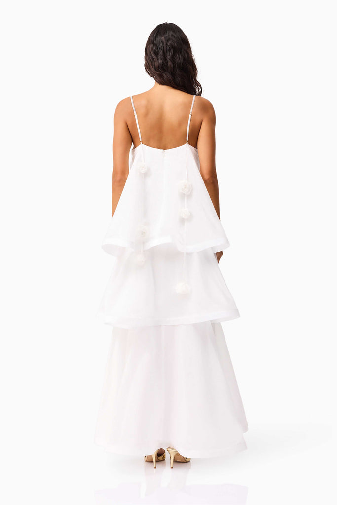 Thalia Tiered Gown in White