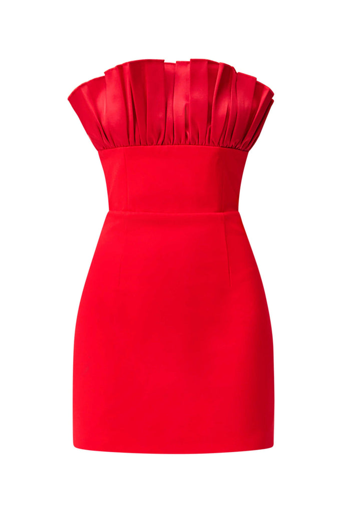 Yasmine Strapless Mini Dress in Red