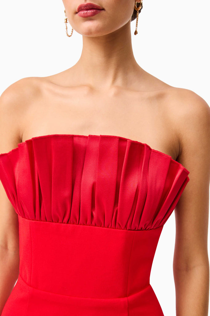 Yasmine Strapless Mini Dress in Red