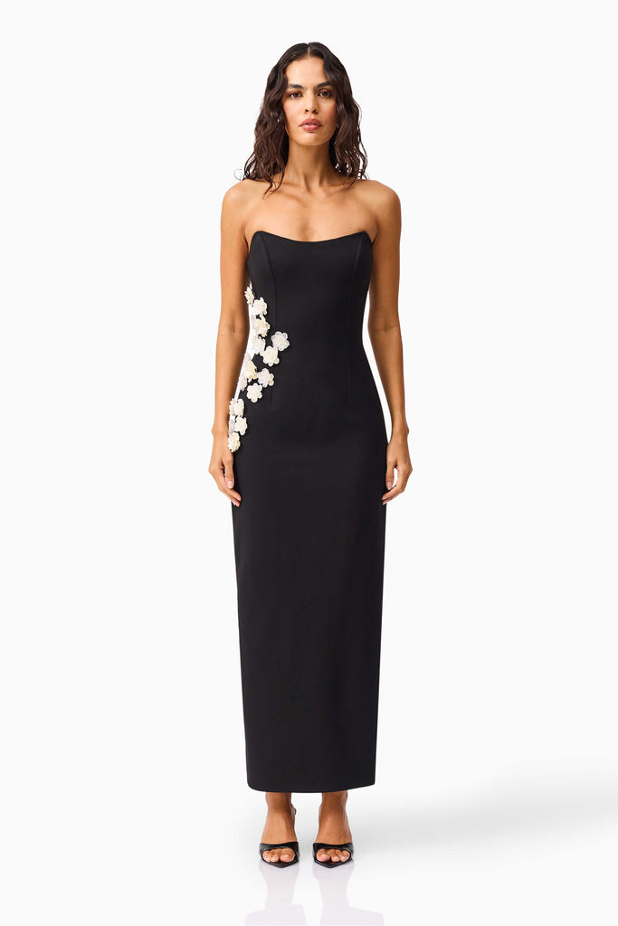 Yasmine Strapless Maxi Dress in Black