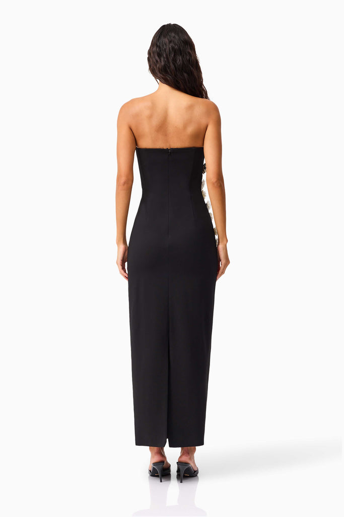 Yasmine Strapless Maxi Dress in Black