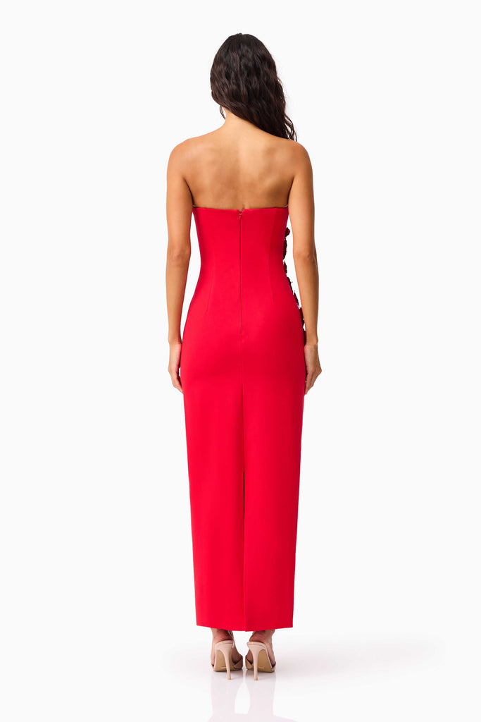 Yasmine Strapless Maxi Dress in Red
