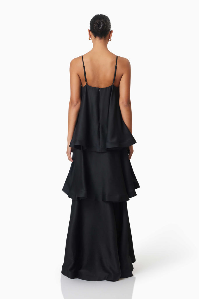 Tilly Tiered Maxi Dress in Black