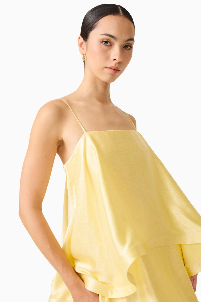 Tilly Tiered Maxi Dress in Butter Yellow