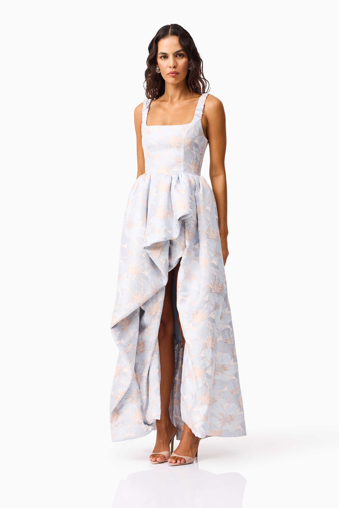 Fiorella Jacquard Gown in Blue