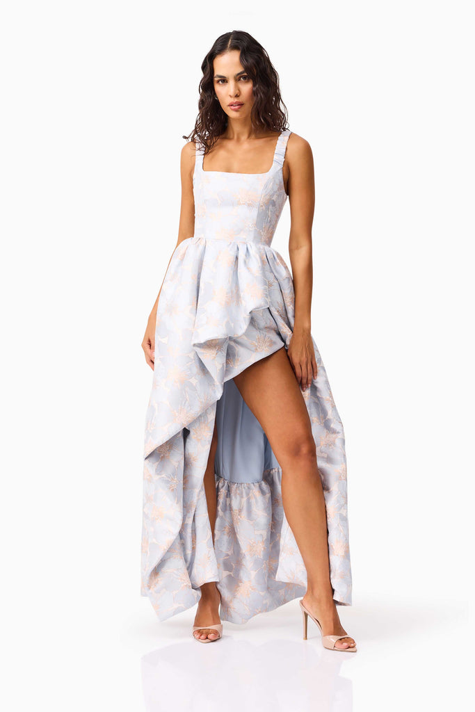 Fiorella Jacquard Gown in Blue